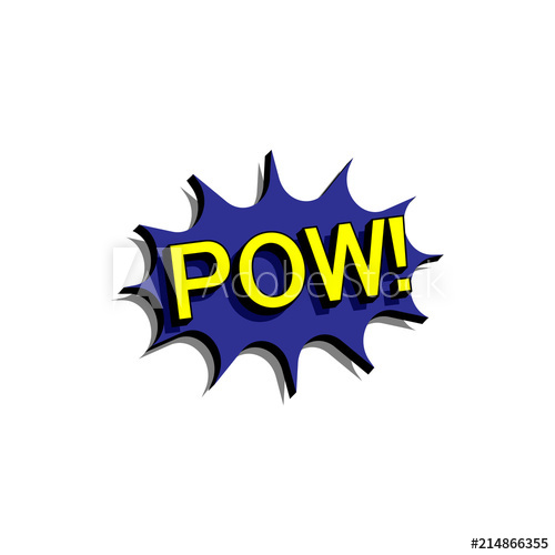 500x500 Comic Speech Bubble With Expression Text Pow. Vector Bright