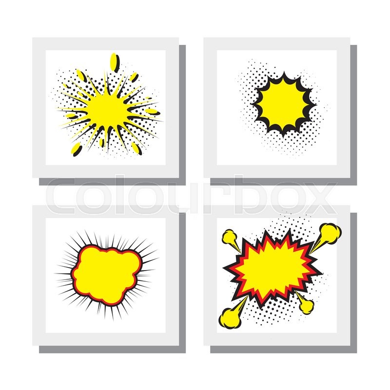 800x800 Set Of Empty Template For Explosion Steam Bubble Pop Art