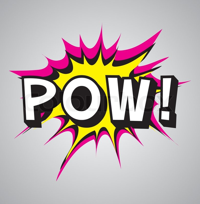 781x800 Comic Book Explosion Bubble, Vector Illustration, Pow Stock