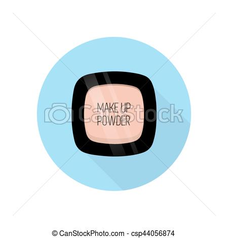 450x470 Make Up Powder. Vector Illustration. Blue Background. Flat Style.