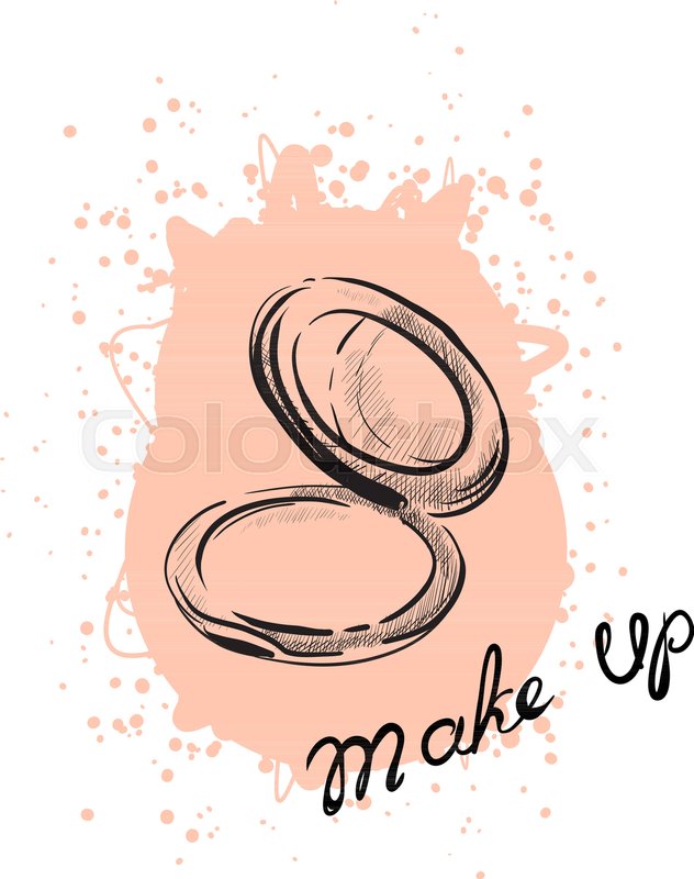 632x800 Vector Face Cosmetic Makeup Powder. Vector Illustration. Stock