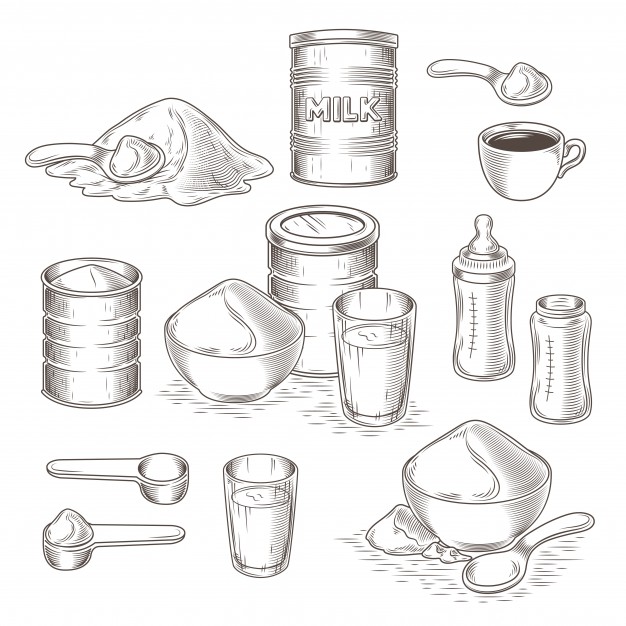 626x626 Vector Set Of Cartoon Illustration Of Milk Powder Vector Free