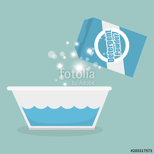 500x500 Detergent Powder Box Laundry Service Vector Illustration Design