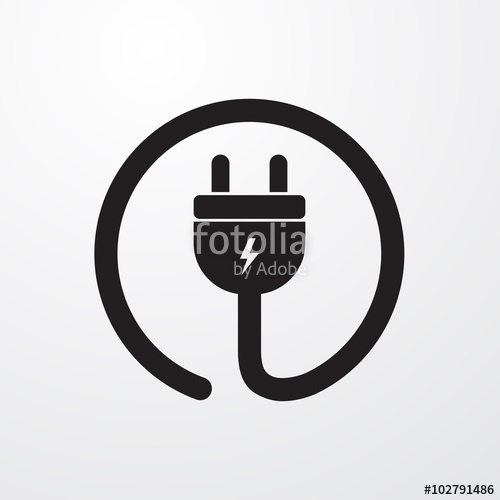 500x500 Electrial Plug, Power Cord Icon For Web And Mobile Stock Image