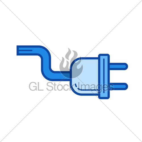 500x500 Power Cord Line Icon. Gl Stock Images