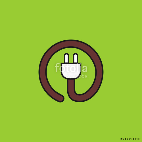 500x500 Power Cord Vector Icon Stock Image And Royalty Free Vector Files