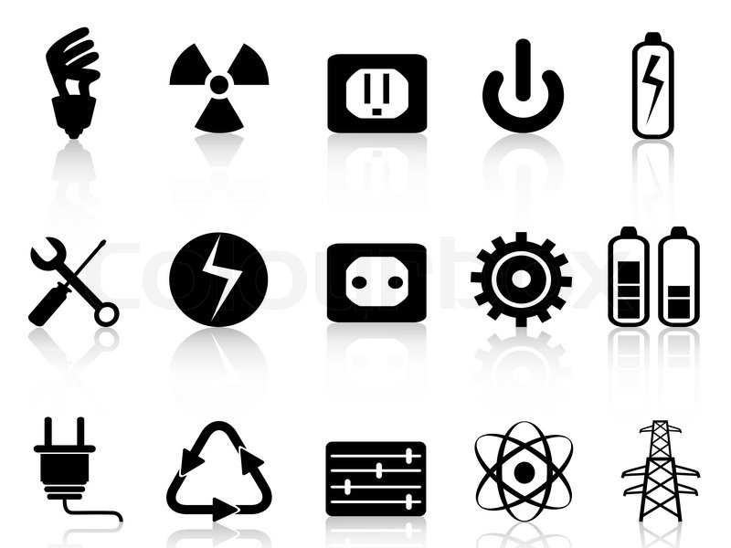 800x600 Electricity And Power Icons Set Stock Vector Colourbox