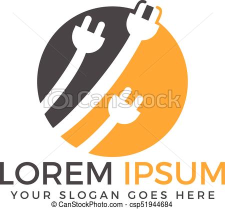 450x418 Electrical Plug Vector Logo Design. Power Energy Symbol Template.