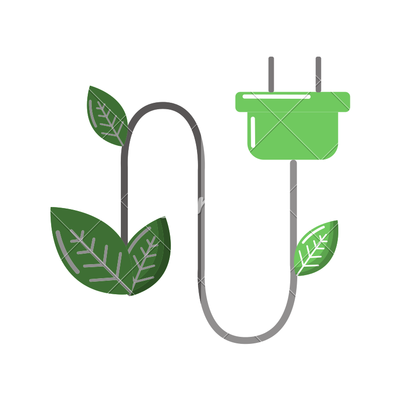800x800 Green Power Plug Vector