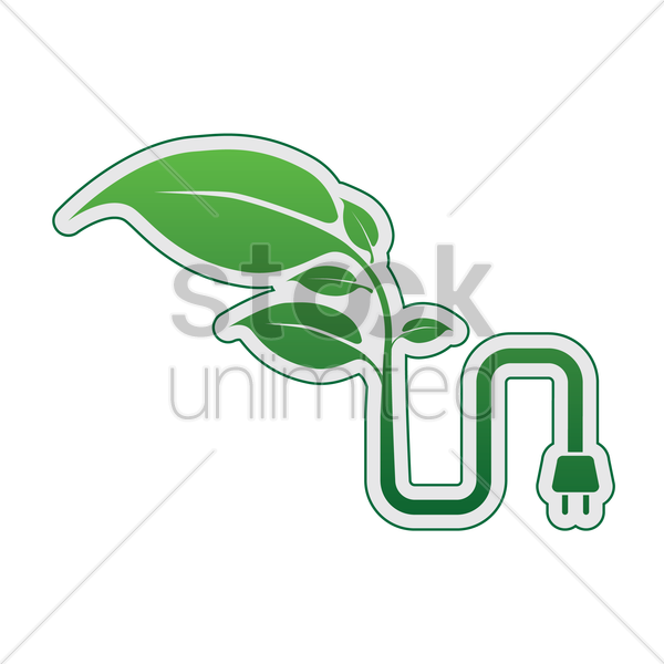 600x600 Eco Friendly Power Plug Vector Image