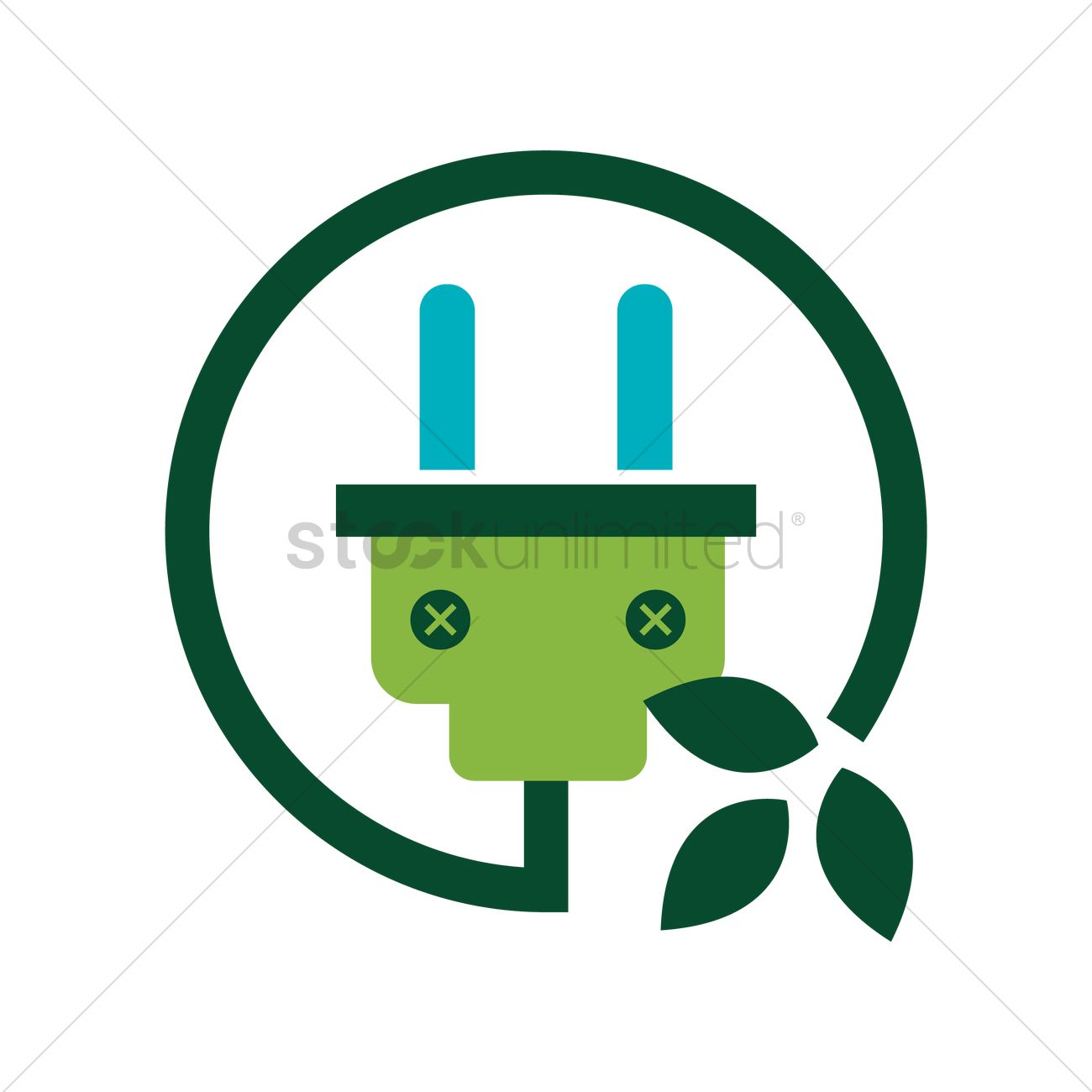 1300x1300 Eco Friendly Power Plug Vector Image