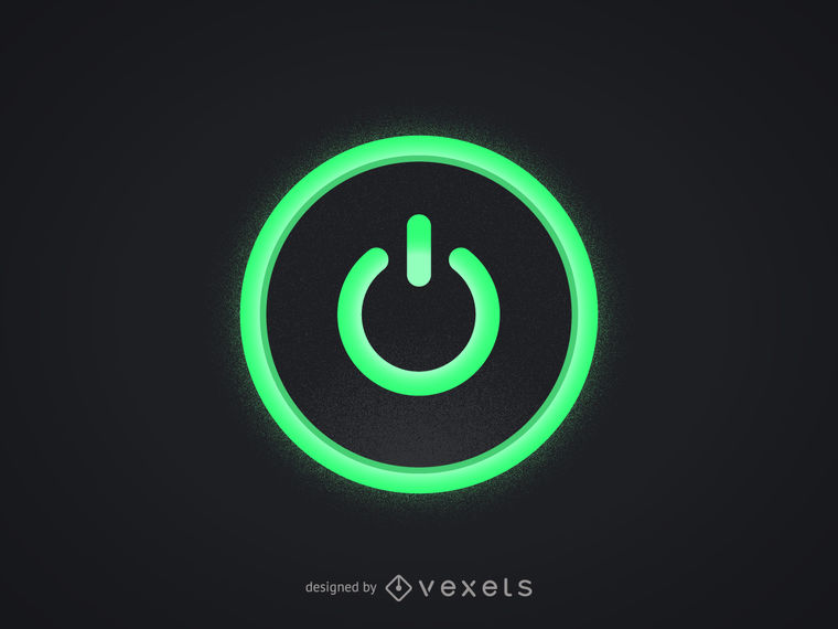 760x570 Green Computer Power Button