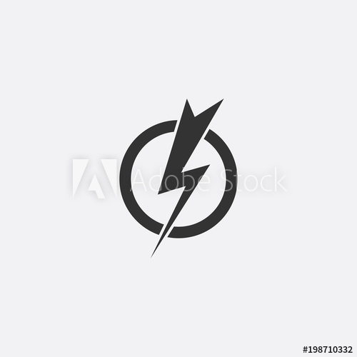 500x500 Lightning, Electric Power Vector Design Element. Energy And