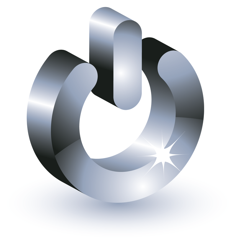 800x832 3d Power Button Vector