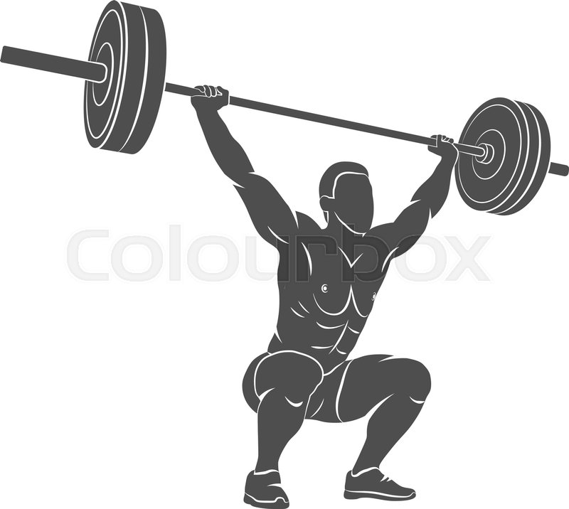 800x716 Strong Man Lifting Weights Powerlifting Weightlifting. Vector