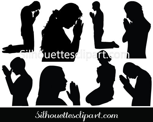500x400 Praying Silhouette Vecor People Vector Graphics