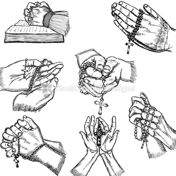 578x578 Hand Drawn Praying Hands Vector Illustration Stockgraphicdesigns