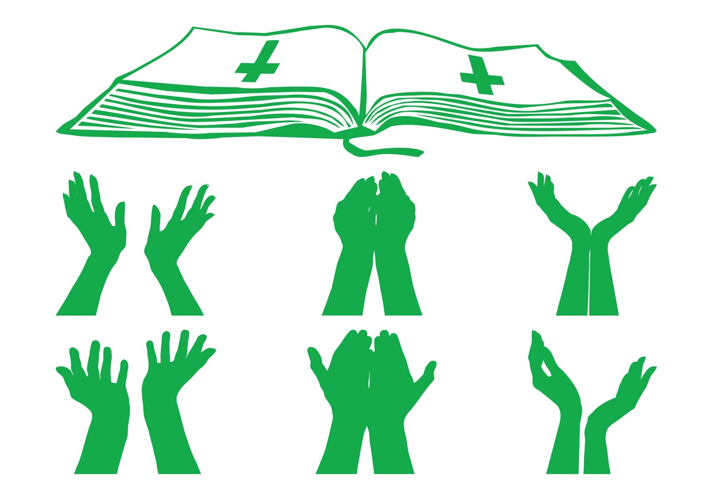 1400x980 Praying Hands Free Vector Art