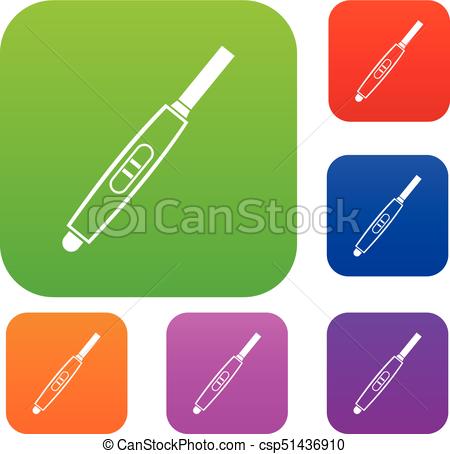 450x454 Pregnancy Test With Positive Pregnant Set Color Collection