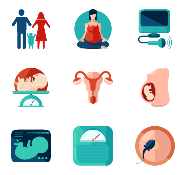 600x564 Pregnant Icons