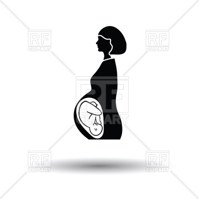 400x400 Pregnant Woman With Baby Icon On White Background Vector Image