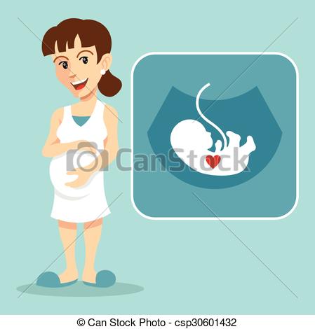 449x470 Pregnant Woman. Vector Flat Illustration.