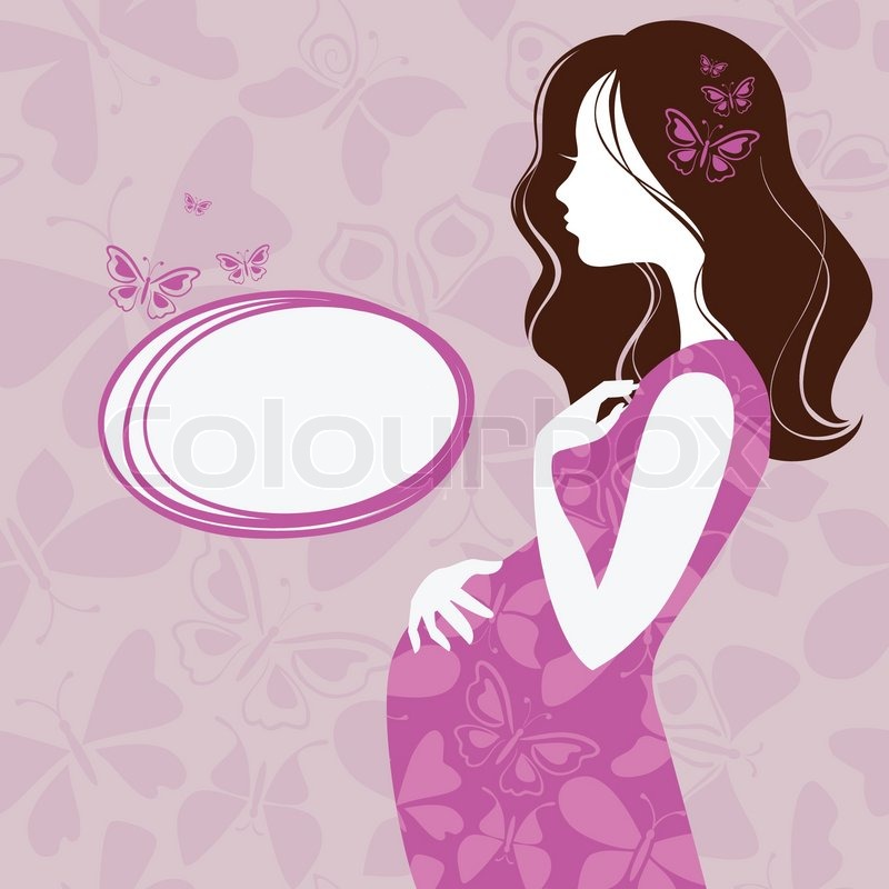800x800 Silhouette Of Pregnant Woman Stock Vector Colourbox