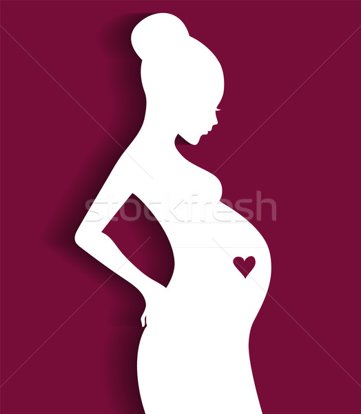 524x600 Silhouette Pregnant Woman Vector Illustration Anastasiya Popova