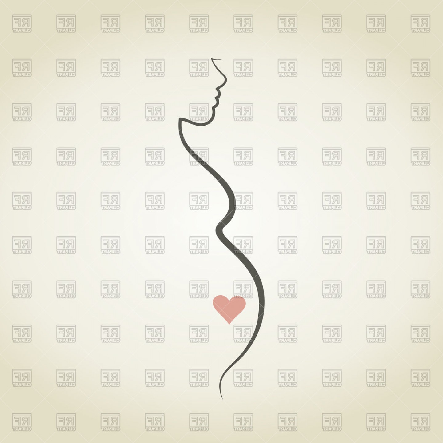 1440x1440 Symbolic Outline Of Pregnant Woman Vector Clipart Shopatcloth
