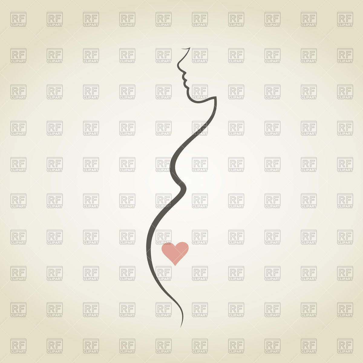 1200x1200 Symbolic Outline Of Pregnant Woman Vector Image Vector Artwork