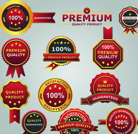 465x453 Set Of Guaranty Quality And Premium Labels Vector 04