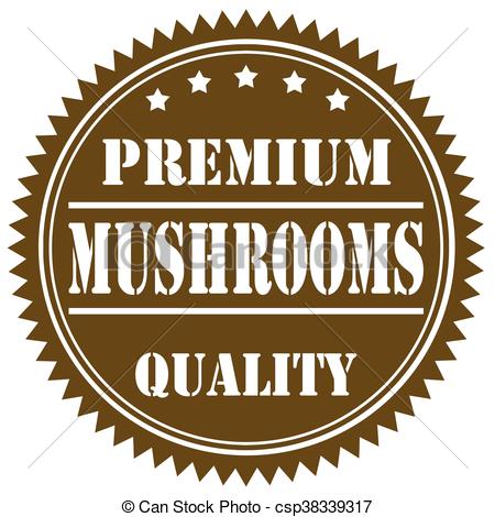 450x470 Stamp With Text Mushrooms Premium Quality,vector Illustration.