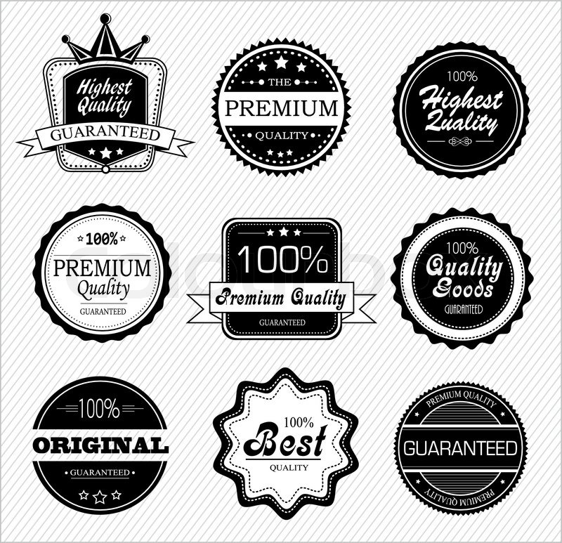 800x773 Vector Set Of Premium Quality And Guarantee Labels Stock Vector