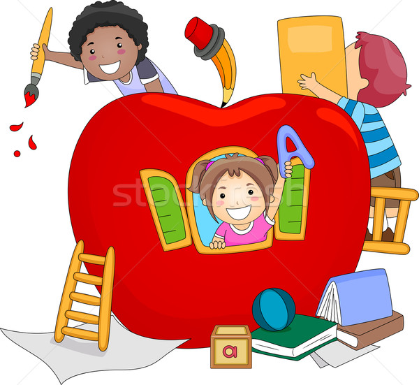 600x551 Preschool Kids Vector Illustration Lenm ( 1170195) Stockfresh