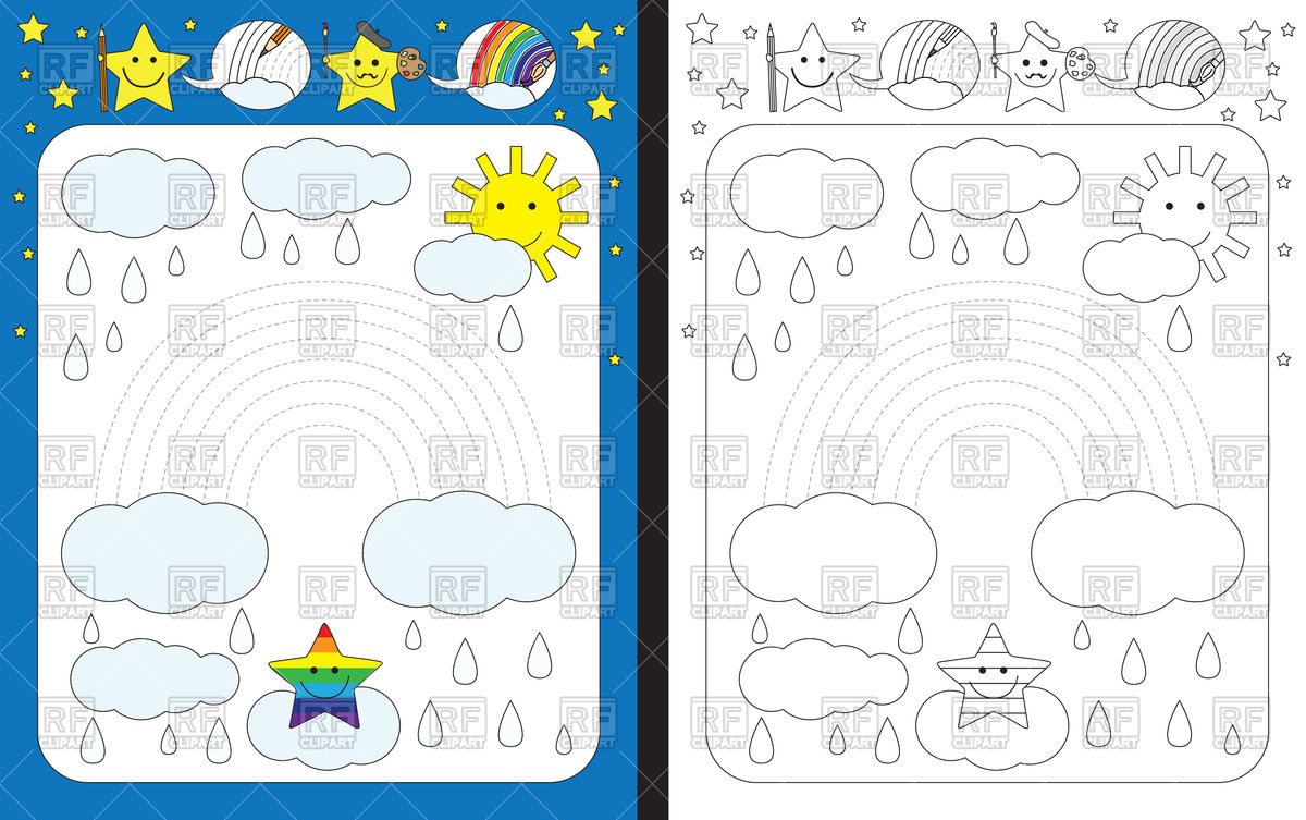 1200x753 Preschool Worksheet Design Template Vector Image Vector Artwork