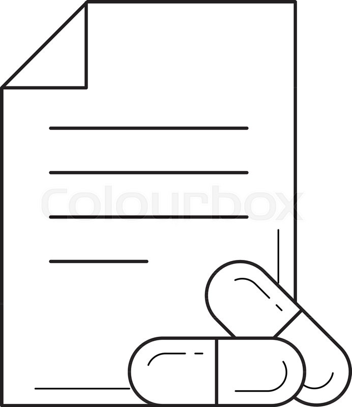 692x800 Prescription Vector Line Icon Isolated On White Background