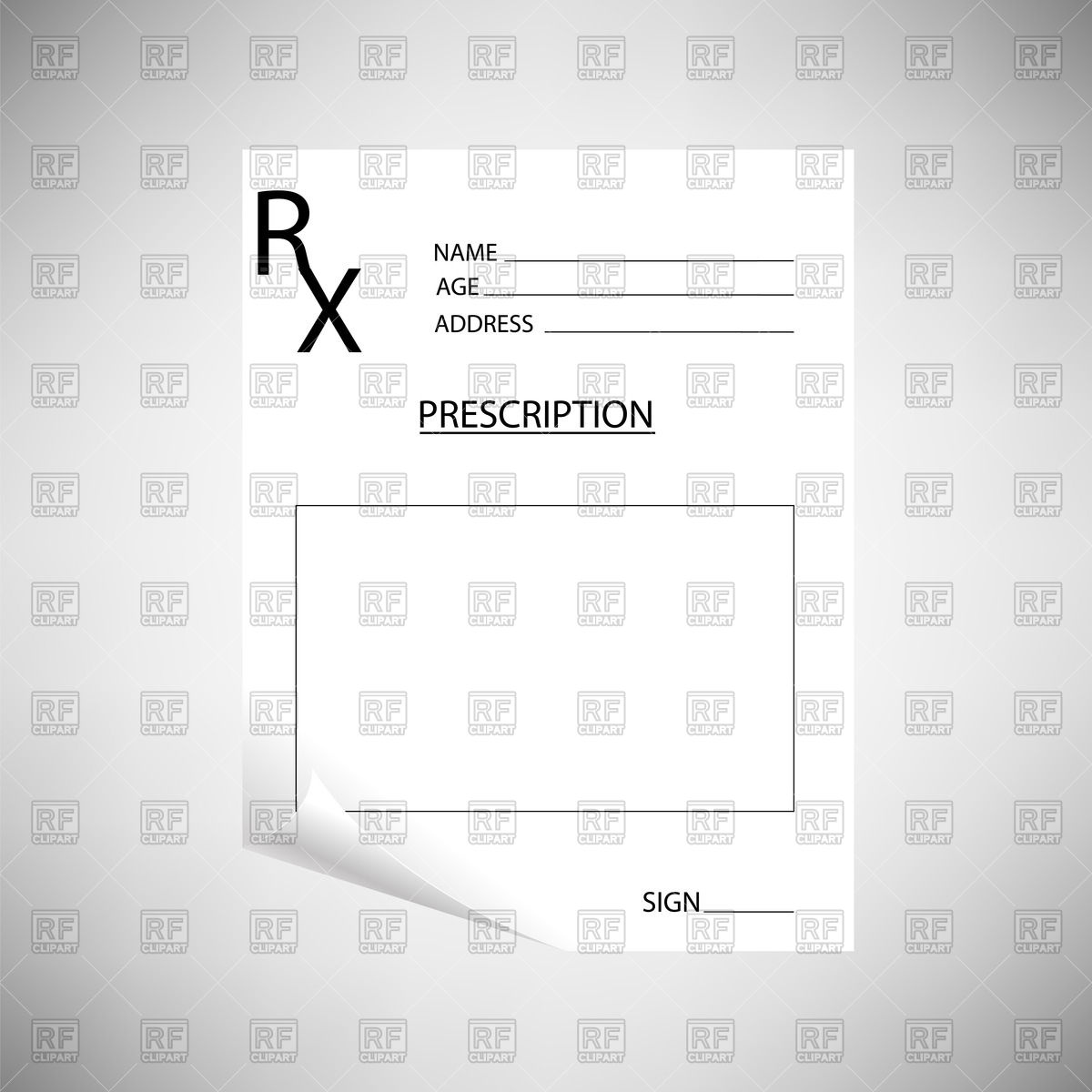 1200x1200 Medical Blank Prescription Vector Image Vector Artwork Of