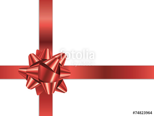 500x375 Gift Bow (Vector Red Christmas Present Ribbon) Stock Image And
