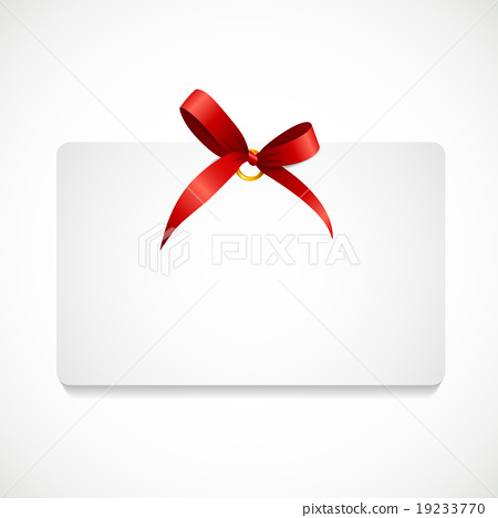 450x468 Gift Card With Red Ribbon And Bow. Vector