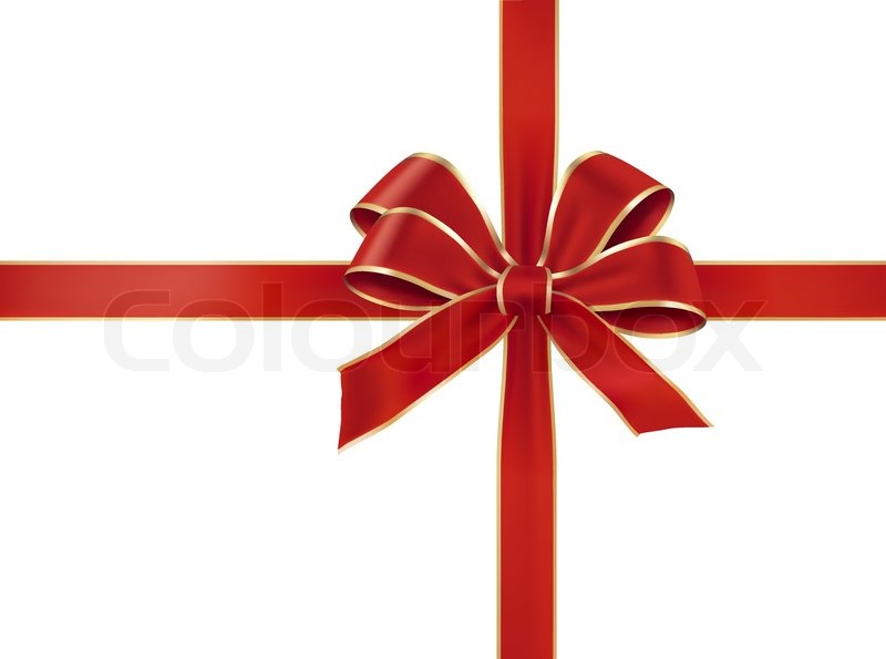 800x595 Gift Red Bow With A Ribbon. Vector. Stock Vector Colourbox