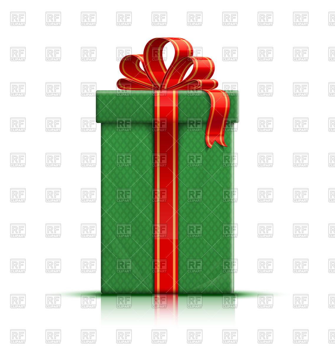 1137x1200 Green Gift Box With Ribbon And Bow Vector Image Vector Artwork