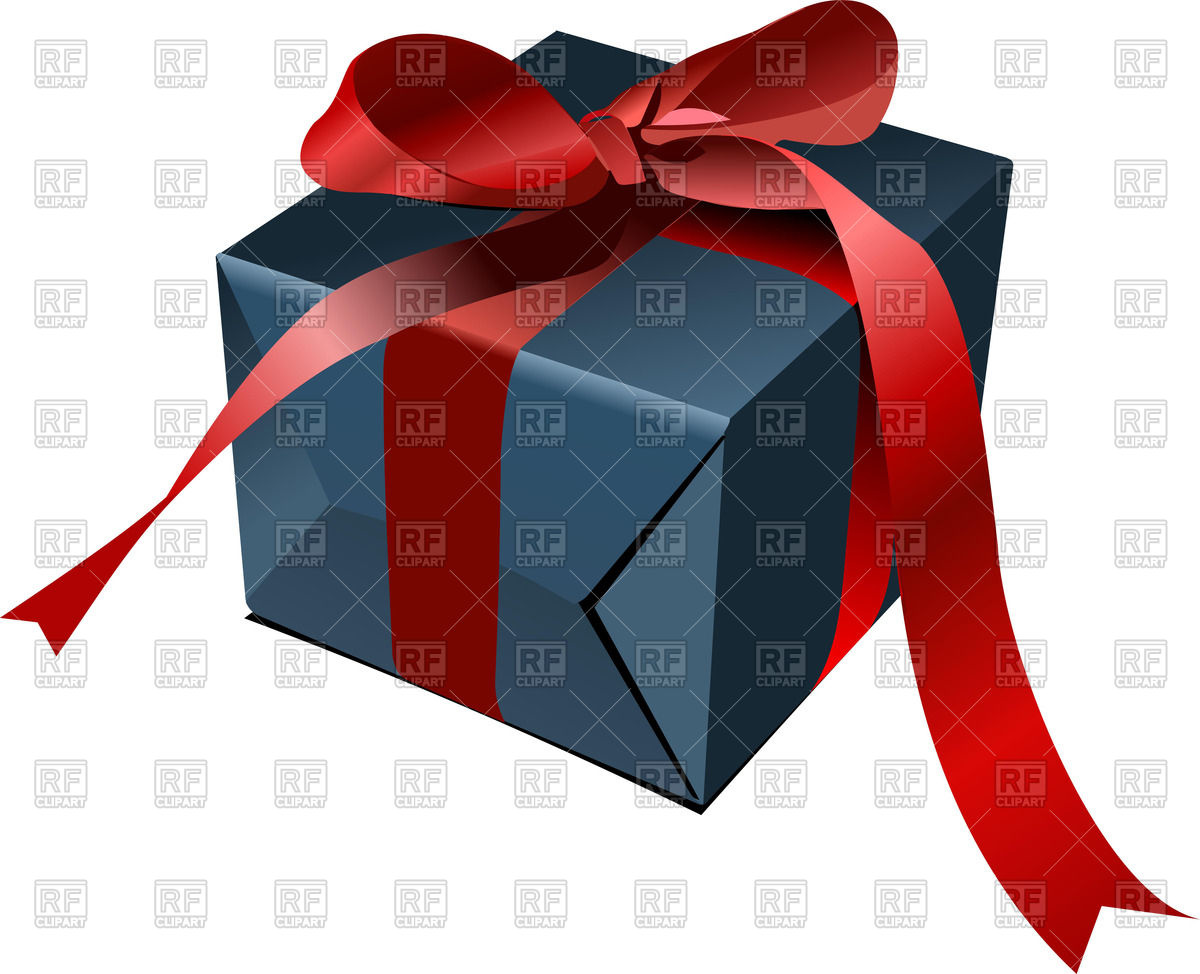 1200x974 Blue Gift Box With Red Bow Vector Image Vector Artwork Of