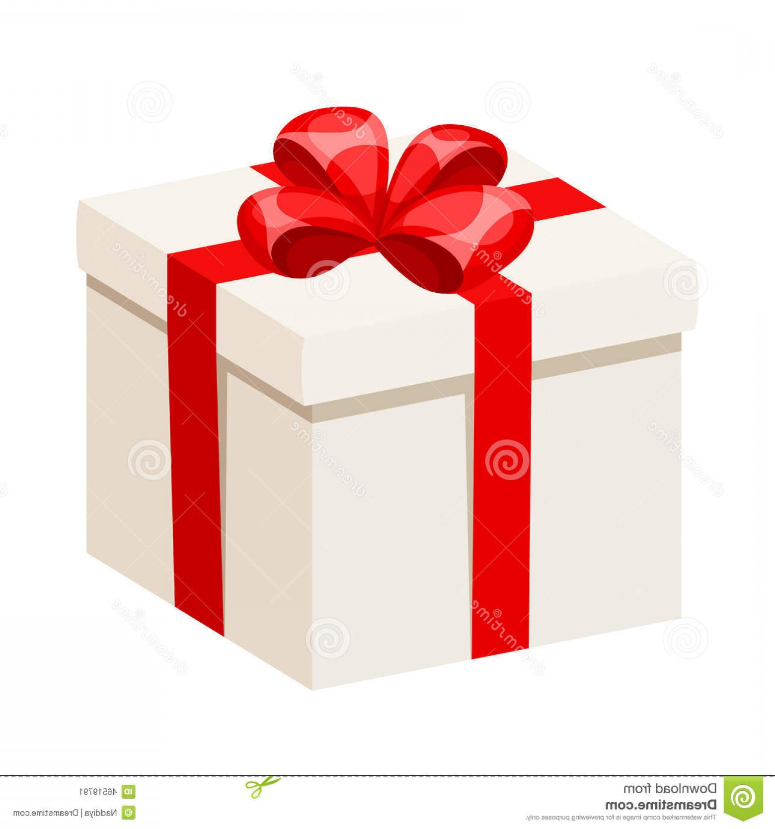 1560x1668 Stock Illustration White Gift Box Red Ribbon Bow Vector
