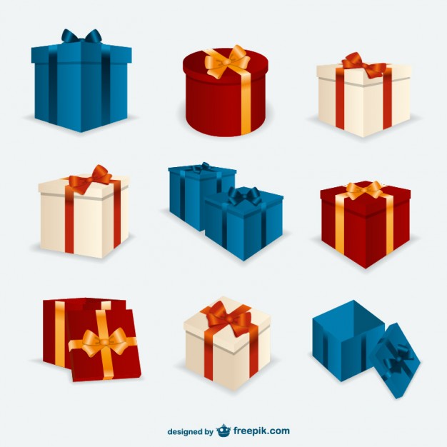 626x626 Christmas Present Boxes Pack Vector Free Download