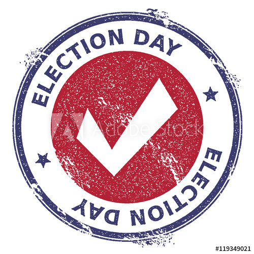 500x500 Grunge Check Mark Rubber Stamp. Usa Presidential Election