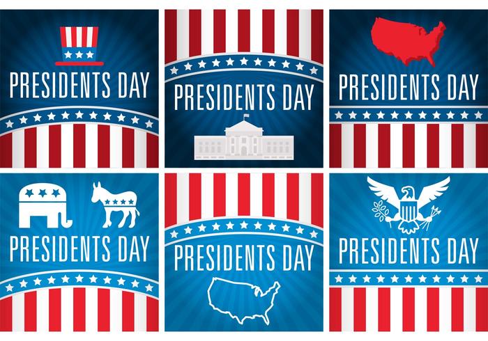 700x490 Presidents Day Vector Cards