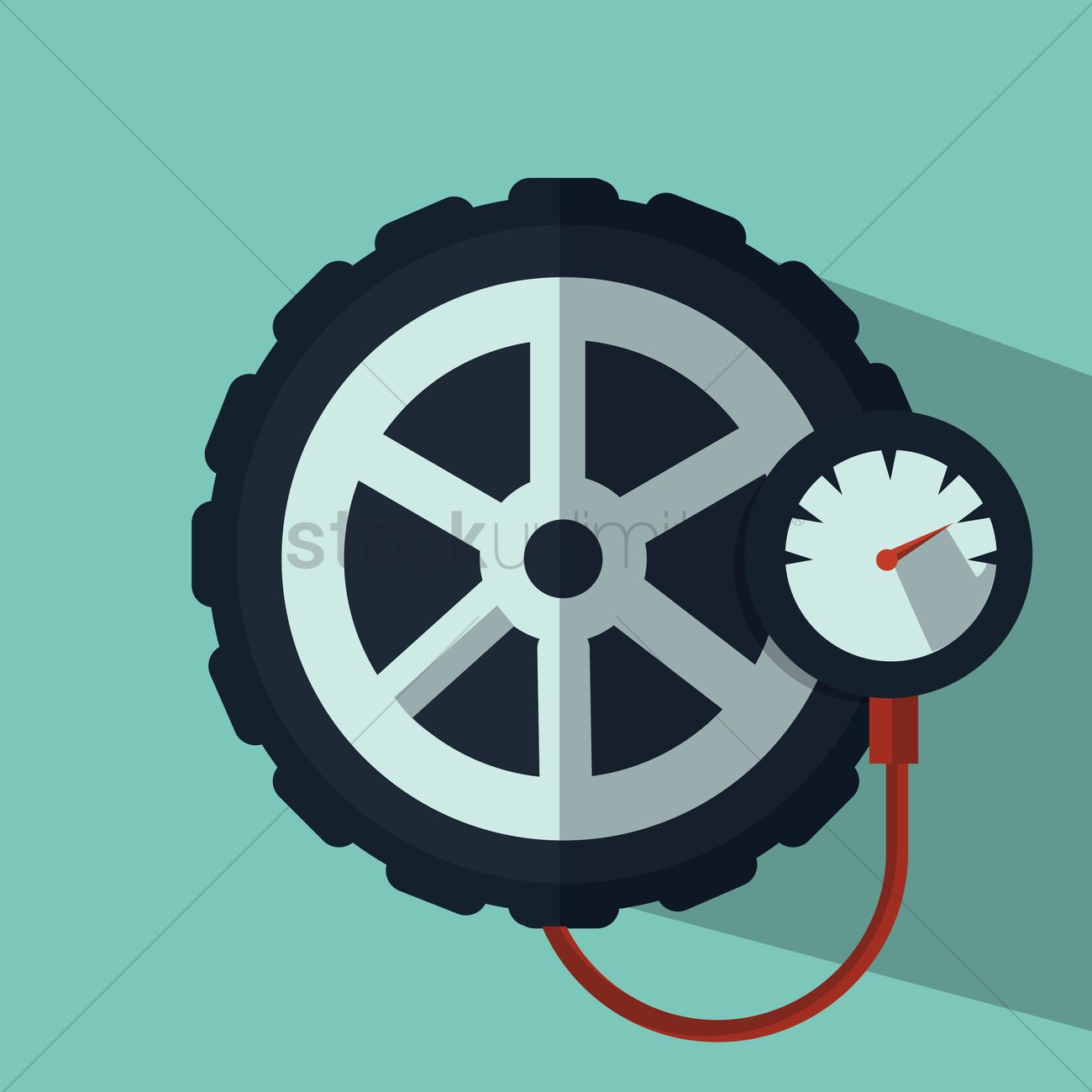 1300x1300 Tire Pressure Gauge Vector Image