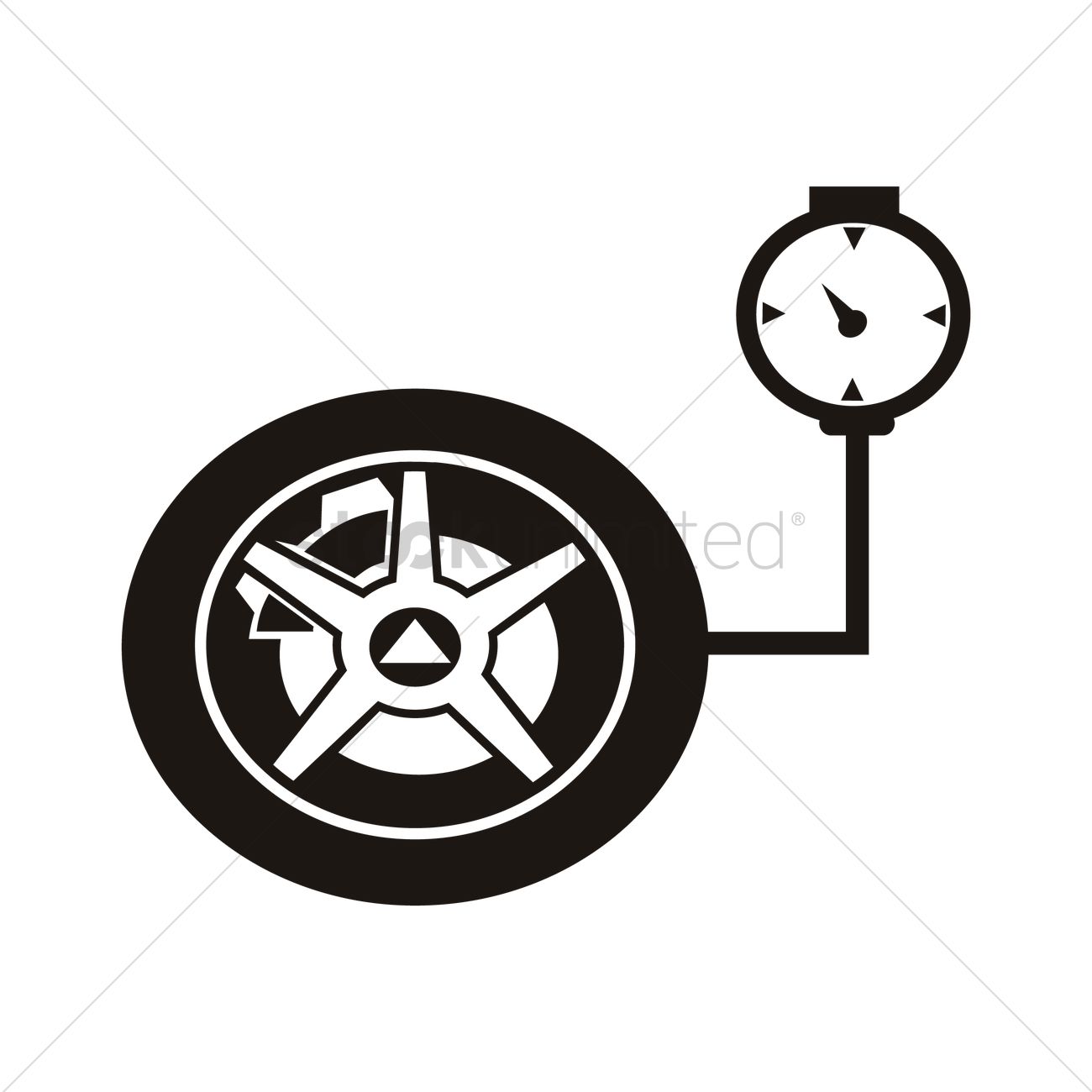 1300x1300 Tyre With Pressure Gauge Vector Image