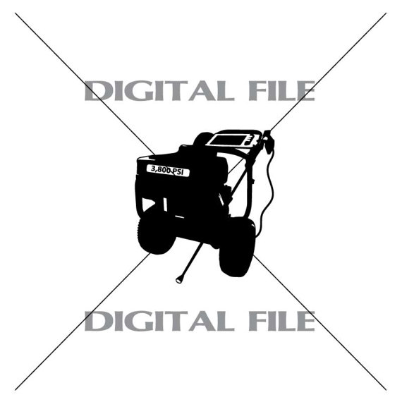 570x570 Gas Pressure Washer Vector Clipart Vinyl Decal T Shirt Digital