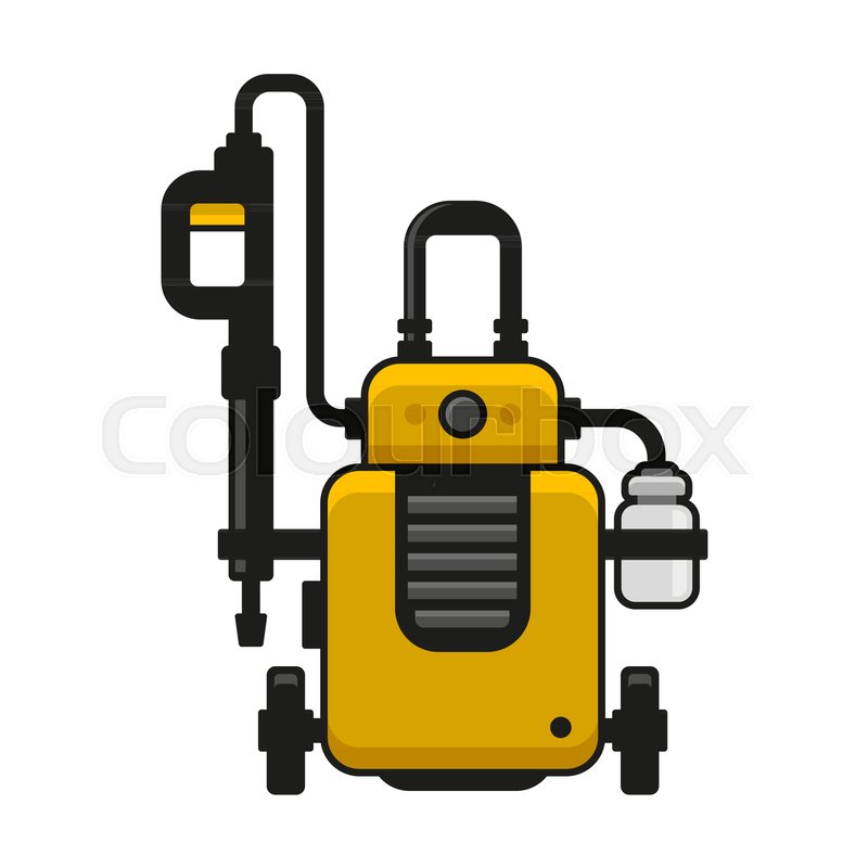 800x800 High Pressure Washer. Car Wash Machine. Vector Illustration